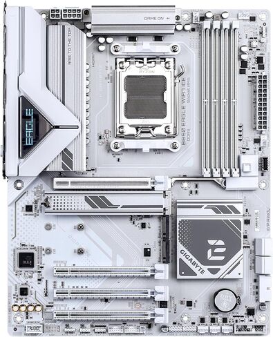Gigabyte B850 EAGLE WIFI7 ICE Motherboard - AMD Ryzen 9000 Series CPUs, 8+2+2 Phases Digital VRM, Up to 8200MHz DDR5 (OC), 1xPCIe 5.0 + 2xPCIe 4.0 M.2, WIFI 7, 2.5 GbE LAN, USB 3.2 Gen 2 in Saudi Arabia