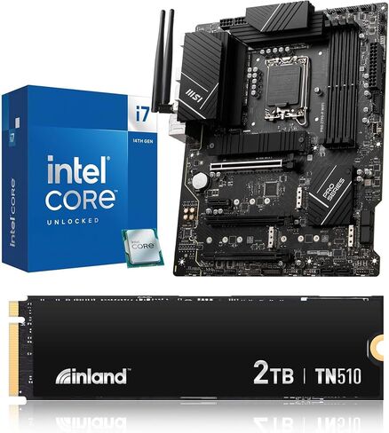 Micro Center 3-in-1 Combo: Intel Core i7-14700K Processor, Msi Pro Z790-P WiFi mobo, INLAND TN510 2TB Gen5x4 M.2 SSD in Saudi Arabia