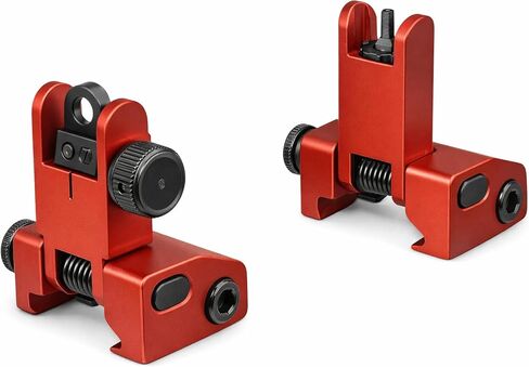 Gotical Flip Open Front and Rear Polyphenylene (PPS) Sight Set for Picatinny Rail Polyphenylene (PPS) Material in Red in Saudi Arabia