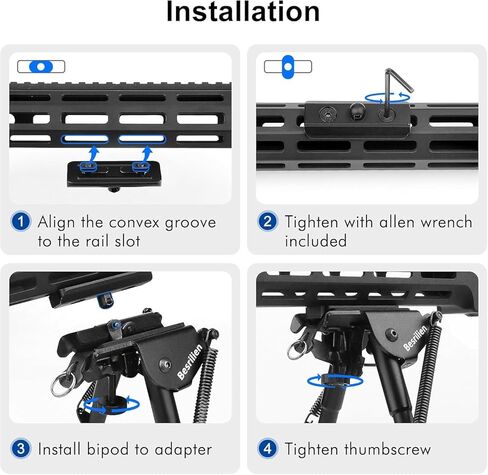 محول Besrilien Bipod متوافق مع حامل Mlok Bipod مع مجموعة إضافية من المكسرات و1 مفتاح ألين in Kuwait