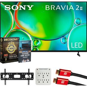 تلفزيون Sony K75S20M2 BRAVIA 2 II 75 بوصة 4K HDR Smart LED TV 2025 حزمة مع CPS حماية حصرية لمدة 26 شهرًا، حامل على الحائط، كابلات HDMI 2X، محول Surge ودليل Deco Gear الكامل للمسرح المنزلي للمبتدئين in Kuwait