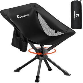 Folding Camping Chairs Lightweight & Portable, No Assembly, 360° Swivel Camping Chair for Adults, Compact Outdoor Chairs for Beach, Lawn, Travel, Backpacking, Hiking, Fishing in Saudi Arabia