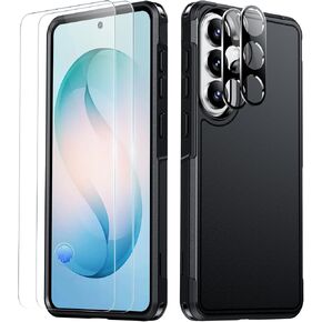 SPIDERCASE Designed for Samsung Galaxy S26 Case, [10 FT Military Grade Drop Protection], 2 Pack [Tempered Glass Screen Protector+Camera Lens Protector] Heavy Duty Shockproof Case,Black in Saudi Arabia