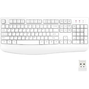 EDJO Wireless Keyboard, 2.4G Ergonomic Full Size Wireless Computer Keyboard with Wrist Rest for Windows, Mac OS Desktop/Laptop/PC（Black） in Saudi Arabia