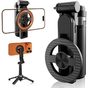 Tripod for iPhone, 3-in-1 Magnetic Pocket Selfie Stick Tripod with Remote, 360° Rotation Portable Cell Phone Tripod Stand, Extendable Mini Tripod for iPhone Magsafe (Magnetic Mount) in Saudi Arabia