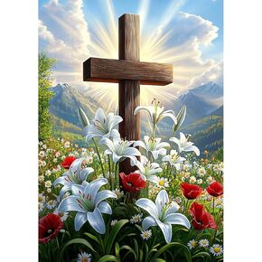 NAIMOER Easter Bunny Diamond Art Kits for Adults, Rabbit with Flowers Diamond Art Kits, DIY 5D Full Drill Diamond Art Spring Diamond Dots Diamond Art Kits for Home Decor 30x40cm in Kuwait