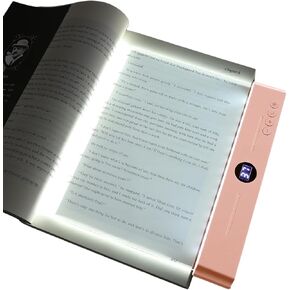 LED Flat Reading Light Dimmable Rechargeable Clear LED Full Page Book Light with 3 Colors and Timer for Reading at Night (White) (Pink) in Saudi Arabia