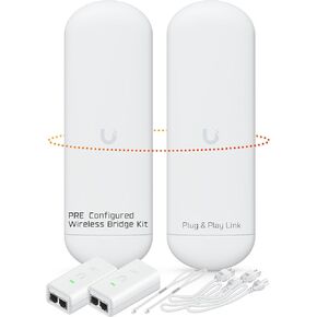 Wireless Bridge Ubiquiti NS-5AC PRE-CONFIGURED, Bundle of 2 Ubiquiti Nanostation NS5AC, Point to Point Outdoor WiFi Bridge, Plugh and Play, 5GHz, 450+Mbps, 15+km Link Range, Network Bridge in Kuwait
