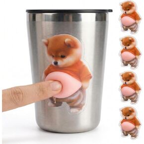 Cute Shiba Inu Squishy Stickers – 3D Puffy Dog Decals with Squeezable Soft Belly – Funny Stress Relief Fidget Toy for Phone Case Laptop Notebook Water Bottle – Unique Kawaii Gift for Dog Lovers in Saudi Arabia