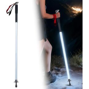 LED Light Up Trekking Poles for Hiking - 5V Rechargeable Walking Sticks with 3 Light Modes, IP55 Waterproof, Collapsible Hiking Poles for Night Hiking, Camping & Emergency in Saudi Arabia