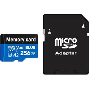 256GB Micro Memory Card with Adapter, C10/U3/UHS-I/A2 TransFlash Card, TF Card for Camera, Smartphone, Tablet, Drone in Kuwait