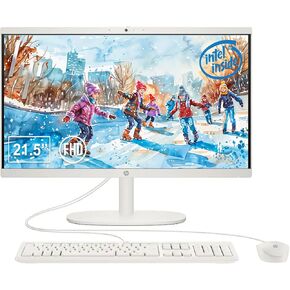 HP 22" All-in-One Desktop Computer, 8GB DDR5, 128GB UFS,13th Intel Quad-Core, FHD VA Display, WiFi 6, Bluetooth 5.3, RJ45, USB-C (10Gbps), UHD Graphics, 720p Cam, Cashmere White (Renewed) in Kuwait