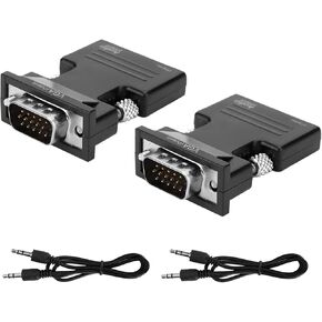 HDMI to VGA Adapter, Ultra Small Plug and Play Video Audio Adapter with 3.5mm Audio Output, for Computer Laptop Projector Monitor 1080P HD Support in Saudi Arabia