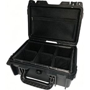 Fishing Reels Storage Case 13 Inches,Heavy Duty Waterproof Fishing Wheel Protective Hard Case, Tackle Collection Holder Box, 6pcs Adjustable Shockproof Dividers (Black) in Saudi Arabia