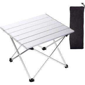 Tesouro Folding Camping Square Table with Carry Bag, Lightweight Aluminum Square Table for Outdoor, Camping, Picnic, Backyards, BBQ (Black-Small) in Saudi Arabia