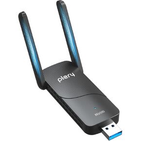 محول BE6500 USB WiFi 7، دونجل شبكة لاسلكية ثلاثي الموجات 6 جيجا هرتز/5 جيجا هرتز/2.4 جيجا هرتز لأجهزة الكمبيوتر المحمول المكتبية، هوائيات عالية الكسب 2x6dBi، متوافقة مع Windows 11/10، WPA3،4K-QAM، MU-MIMO in Kuwait