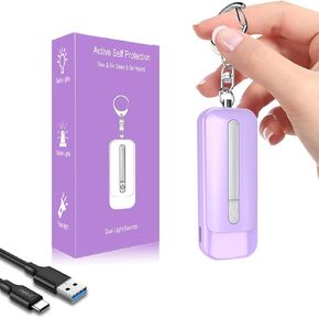 Personal Alarm for Women, Rechargeable with Safety Lights & Low Battery Notice, 130dB Siren with LED Flashlight Strobe Light for Emergency, Dual Light Sources Safety Keychain in Saudi Arabia