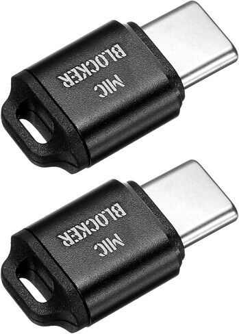2 Pcs Microphone Blocker, USB Type C Audio Blocker Audio Privacy Protector for Laptops/Smartphones/Tablets/Computers, Black in Saudi Arabia