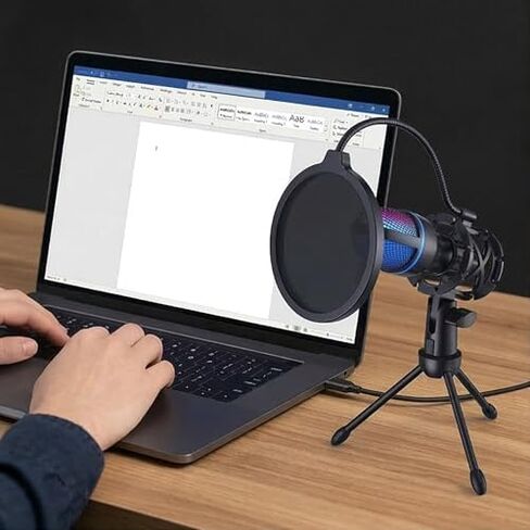 USB Plug-and-Play Game Microphone, Rotary Gain for PC/PS4/5 Podcast Streaming Videos in Saudi Arabia