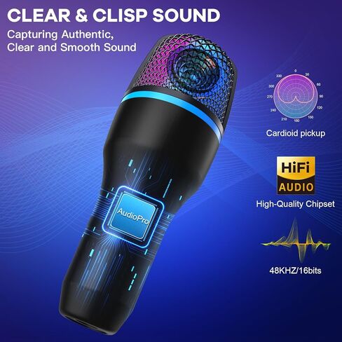 USB Plug-and-Play Game Microphone, Rotary Gain for PC/PS4/5 Podcast Streaming Videos in Saudi Arabia