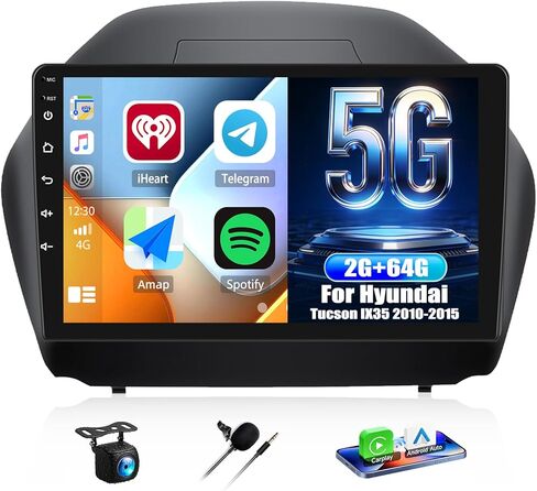 2G+64G Car Radio for Hyundai Tucson IX35 2010-2015 with Wireless Carplay Android Auto,10.1 Inch Touchscreen Car Stereo Radio Support Mirror Link WiFi GPS Navigation Bluetooth FM RDS SWC Backup Camrea in Saudi Arabia