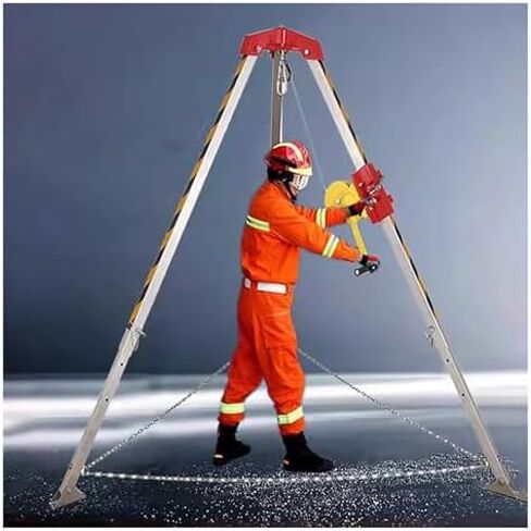 Heavy-Duty Adjustable Aluminum Tripod with Hand Winch – Perfect for Confined Space Work, Mining, Firefighting, and Emergency Rescue Operations in Saudi Arabia