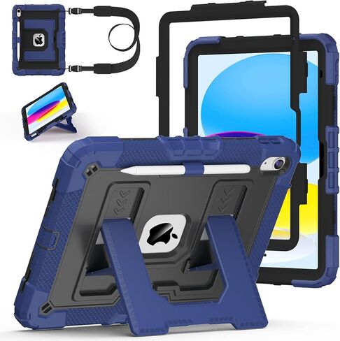 Case for iPad A16 11th/10th Generation 11/10.9 Inch 2025/2022, Ubearkk for iPad a16 case Military Grade Fully-Body Rugged Shockproof Cases with Large Kickstand Pen Holder Shoulder Strap, Purple Pink in Saudi Arabia