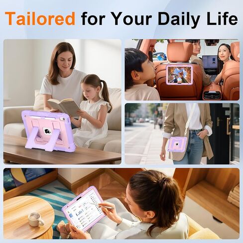 Case for iPad A16 11th/10th Generation 11/10.9 Inch 2025/2022, Ubearkk for iPad a16 case Military Grade Fully-Body Rugged Shockproof Cases with Large Kickstand Pen Holder Shoulder Strap, Purple Pink in Saudi Arabia