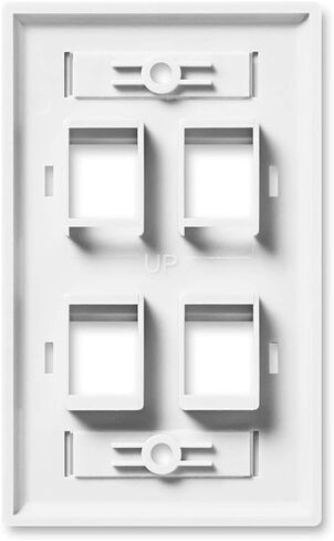 لوحة حائط NavePoint Keystone Jack ذات 4 منافذ، منخفضة المظهر، عصابة واحدة، بيضاء، 10 عبوات in Saudi Arabia