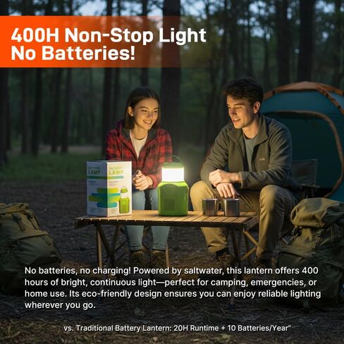 Salt Water Powered LED Emergency Lamp, No Batteries No Charging, Portable Emergency Light for Hurricane Power Outage Earthquake Camping Survival Kit in Saudi Arabia