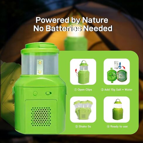 Salt Water Powered LED Emergency Lamp, No Batteries No Charging, Portable Emergency Light for Hurricane Power Outage Earthquake Camping Survival Kit in Saudi Arabia