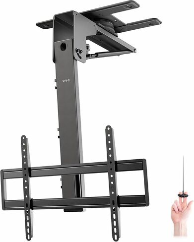 VIVO Manual Flip Down and Swivel Ceiling TV Mount for 40 to 70 inch Screens, Flat or Pitched Ceiling VESA Mount with Pull Cord, Steel Frame Holds up to 77 lbs, Black, MOUNT-M-FD70S in Saudi Arabia