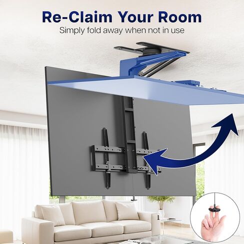 VIVO Manual Flip Down and Swivel Ceiling TV Mount for 40 to 70 inch Screens, Flat or Pitched Ceiling VESA Mount with Pull Cord, Steel Frame Holds up to 77 lbs, Black, MOUNT-M-FD70S in Saudi Arabia