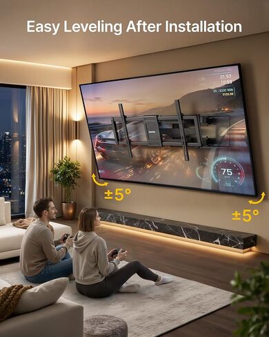 monTEK Heavy Duty Full Motion TV Wall Mount for 43-98 Inch Large TVs Hold up to 265 lbs, Extra Long 27.7" Extension Articulating Arm Bracket, Fits 16" 18" 24" Wood Studs, Max VESA 800x400mm in Saudi Arabia