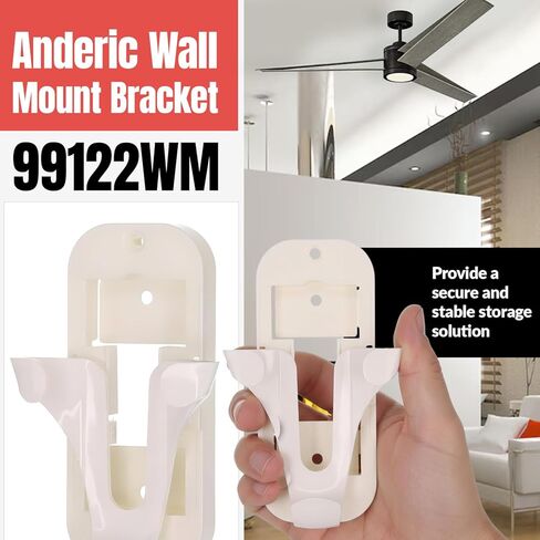 حامل تثبيت على الحائط من Anderic لجهاز Hunter 99122، 99123، RAN003، K047402 وأجهزة إرسال التحكم عن بعد المحمولة بنفس النمط - 99122WM - أبيض in Kuwait