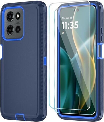 Qinmay Phone Case for Motorola Moto G 2026/Moto G Play 5G 2026 Case with HD Screen Protector, Heavy Duty Shockproof & Dropproof 3-Layer Cover Phone Case,WineRedPink in Saudi Arabia