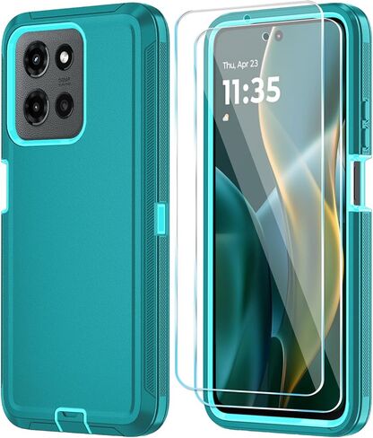 Qinmay Phone Case for Motorola Moto G 2026/Moto G Play 5G 2026 Case with HD Screen Protector, Heavy Duty Shockproof & Dropproof 3-Layer Cover Phone Case,WineRedPink in Saudi Arabia