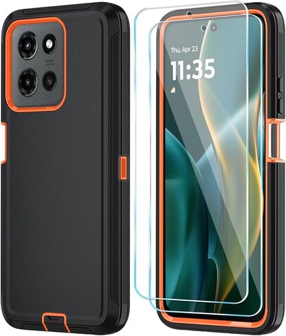 Qinmay Phone Case for Motorola Moto G 2026/Moto G Play 5G 2026 Case with HD Screen Protector, Heavy Duty Shockproof & Dropproof 3-Layer Cover Phone Case,WineRedPink in Saudi Arabia