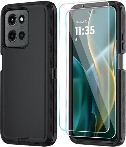 Qinmay Phone Case for Motorola Moto G 2026/Moto G Play 5G 2026 Case with HD Screen Protector, Heavy Duty Shockproof & Dropproof 3-Layer Cover Phone Case,WineRedPink in Saudi Arabia