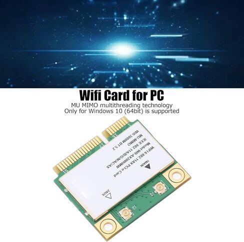 Generic Wireless Net Card, 2.4G 5G Dual Band WiFi6 Network Adapter, MU MIMO Technology Card with BT5.2, Ideal for Laptop, Notebook & All in One Mini PCIE Interface in Saudi Arabia