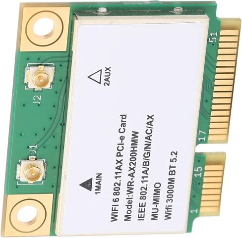 Generic Wireless Net Card, 2.4G 5G Dual Band WiFi6 Network Adapter, MU MIMO Technology Card with BT5.2, Ideal for Laptop, Notebook & All in One Mini PCIE Interface in Saudi Arabia