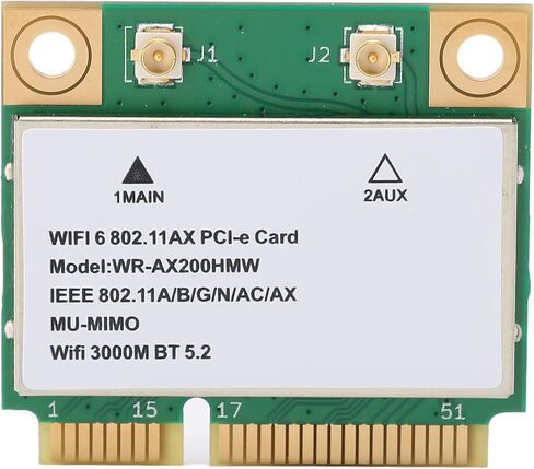 Generic Wireless Net Card, 2.4G 5G Dual Band WiFi6 Network Adapter, MU MIMO Technology Card with BT5.2, Ideal for Laptop, Notebook & All in One Mini PCIE Interface in Saudi Arabia