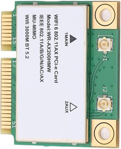Generic Wireless Net Card, 2.4G 5G Dual Band WiFi6 Network Adapter, MU MIMO Technology Card with BT5.2, Ideal for Laptop, Notebook & All in One Mini PCIE Interface in Saudi Arabia