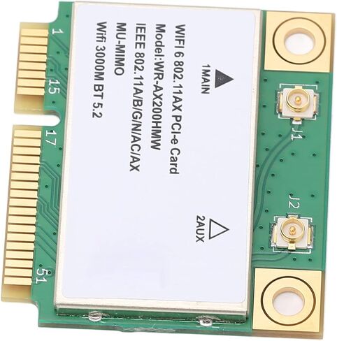 Generic Wireless Net Card, 2.4G 5G Dual Band WiFi6 Network Adapter, MU MIMO Technology Card with BT5.2, Ideal for Laptop, Notebook & All in One Mini PCIE Interface in Saudi Arabia