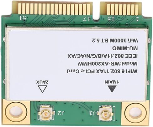 Generic Wireless Net Card, 2.4G 5G Dual Band WiFi6 Network Adapter, MU MIMO Technology Card with BT5.2, Ideal for Laptop, Notebook & All in One Mini PCIE Interface in Saudi Arabia