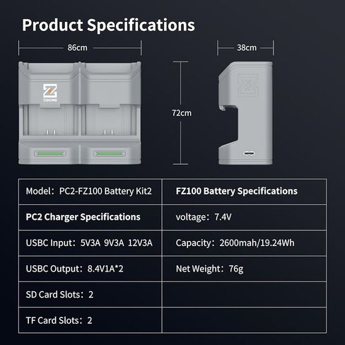 مجموعة أدوات شحن السفر ZGCINE PC2-FZ100 in Kuwait