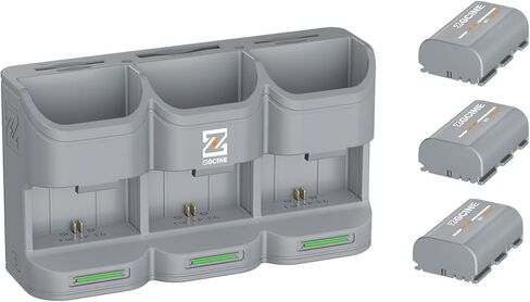 طقم حقيبة شحن للسفر ZGCINE PC3-LPE6P Kit3 مع 3 بطاريات LP-E6P عالية السعة (2600 مللي أمبير في الساعة، رمادي) in Kuwait