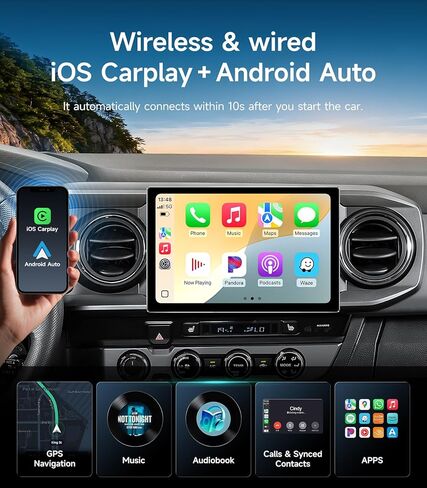 11.5'' Car Radio Stereo Upgrade for Toyota Tacoma 2016-2023 Wireless CarPlay Android Auto | 5G WiFi GPS Navigation | IPS HD Touchscreen | Bluetooth/FM/SWC | Plug & Play with 1080P Backup Camera in Saudi Arabia