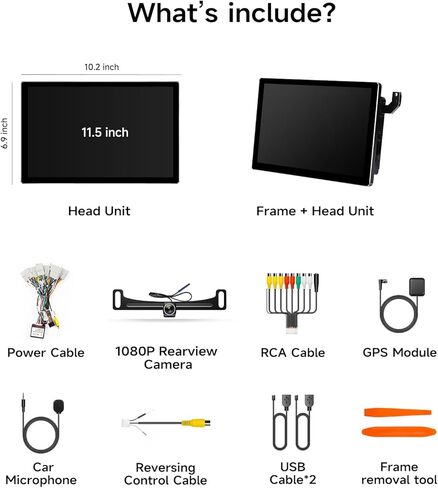 11.5'' Car Radio Stereo Upgrade for Toyota Tacoma 2016-2023 Wireless CarPlay Android Auto | 5G WiFi GPS Navigation | IPS HD Touchscreen | Bluetooth/FM/SWC | Plug & Play with 1080P Backup Camera in Saudi Arabia