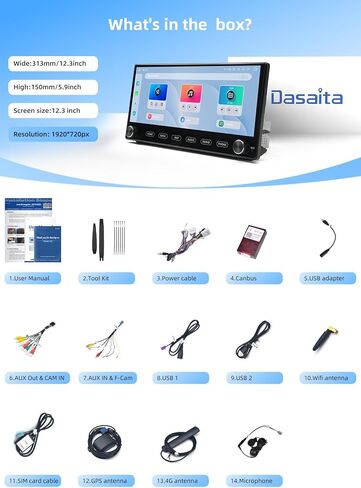 Dasaita 12.3" Car Stereo for Toyota RAV4 2019-2022, 8GB+256GB Head Unit with Control Knob, Android 13, Wireless CarPlay & Android Auto, Plug and Play GPS Navigation, 2K Touchscreen, Voice Control in Saudi Arabia